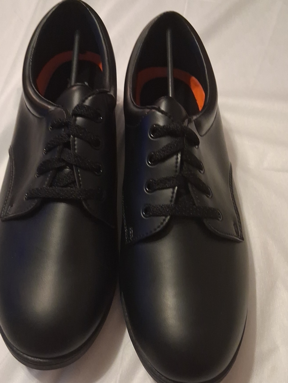 Bando Black Derby Shoes with Orange Insole Accent